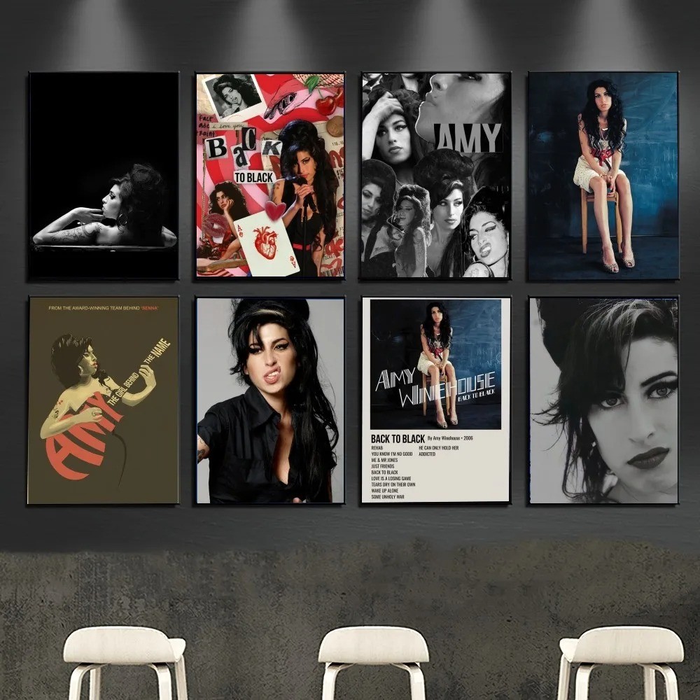 

Beauty Woman Amy Winehouse Music Singer Star Poster Club Bar Vintage Poster Wall Canvas Painting Bedroom Study