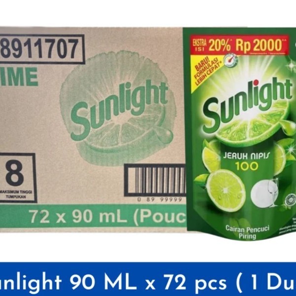 

Sunlight 90ml dus / Sunlight 72 x 90ml Per Karton / Sunlight Lime Jeruk Nipis