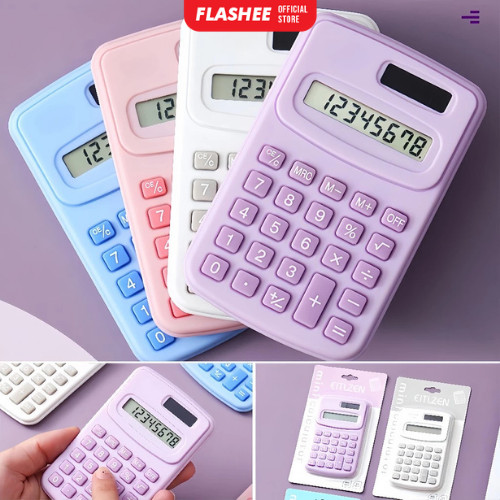 

Flashee Kalkulator Kalkulator Mini 8 Digit Warna Pastel Kalkulator Saku Sekolah Kantor