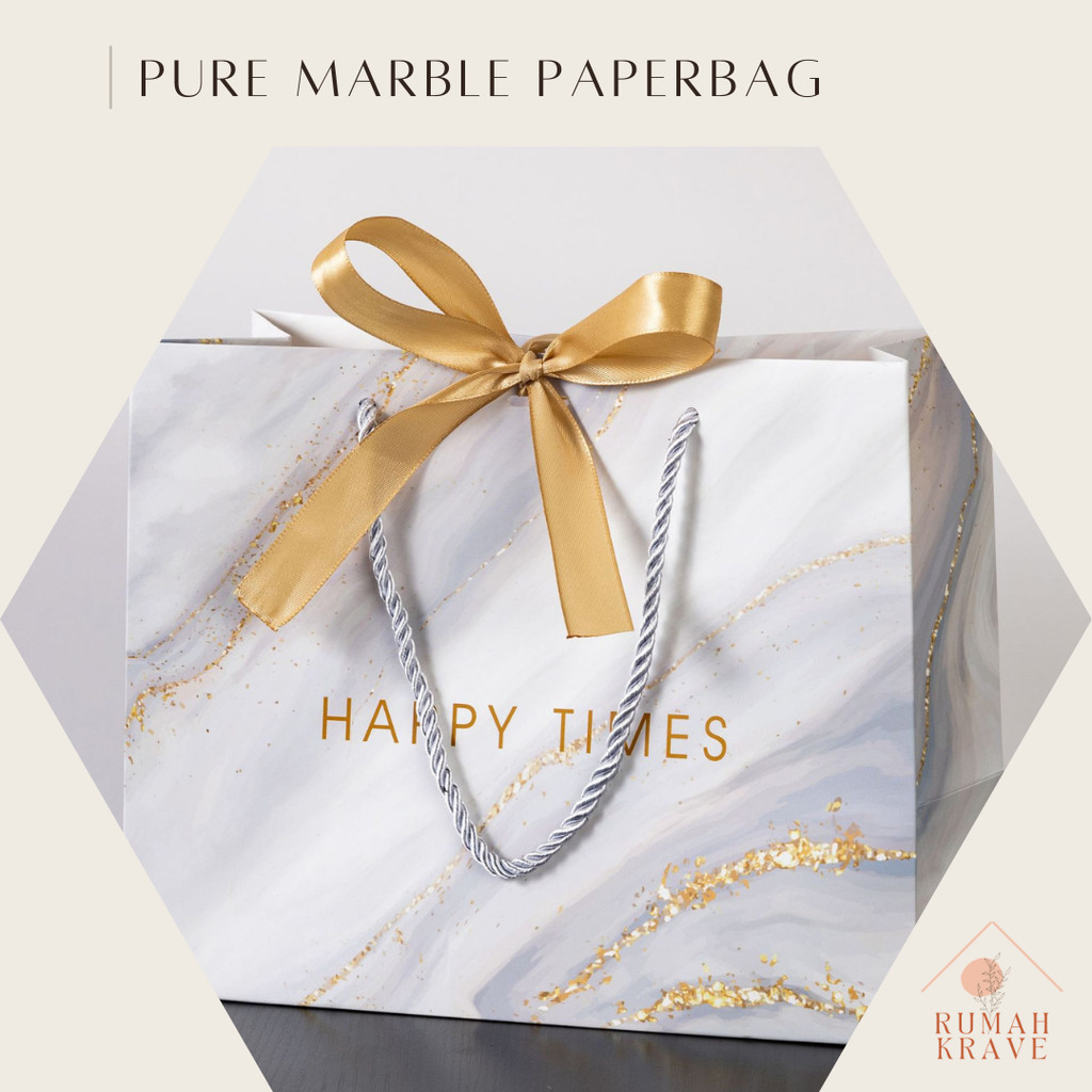 

RUMAH KRAVE - Pure Marble Paperbag White Putih Kantong Hadiah