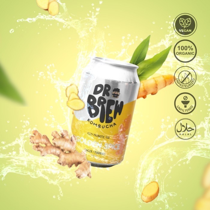 

320ml Golden Spice Kombucha Ginger Turmeric - Dr Brew