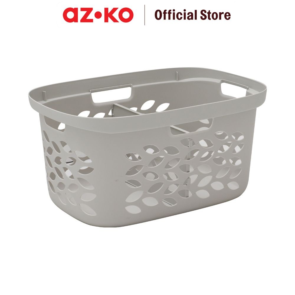 AZKO Ezy Storage 63 ltr Keranjang Laundry Dengan Sekat - Abu-Abu Tempat Baju Pakaian Kotor Wadah Cuc