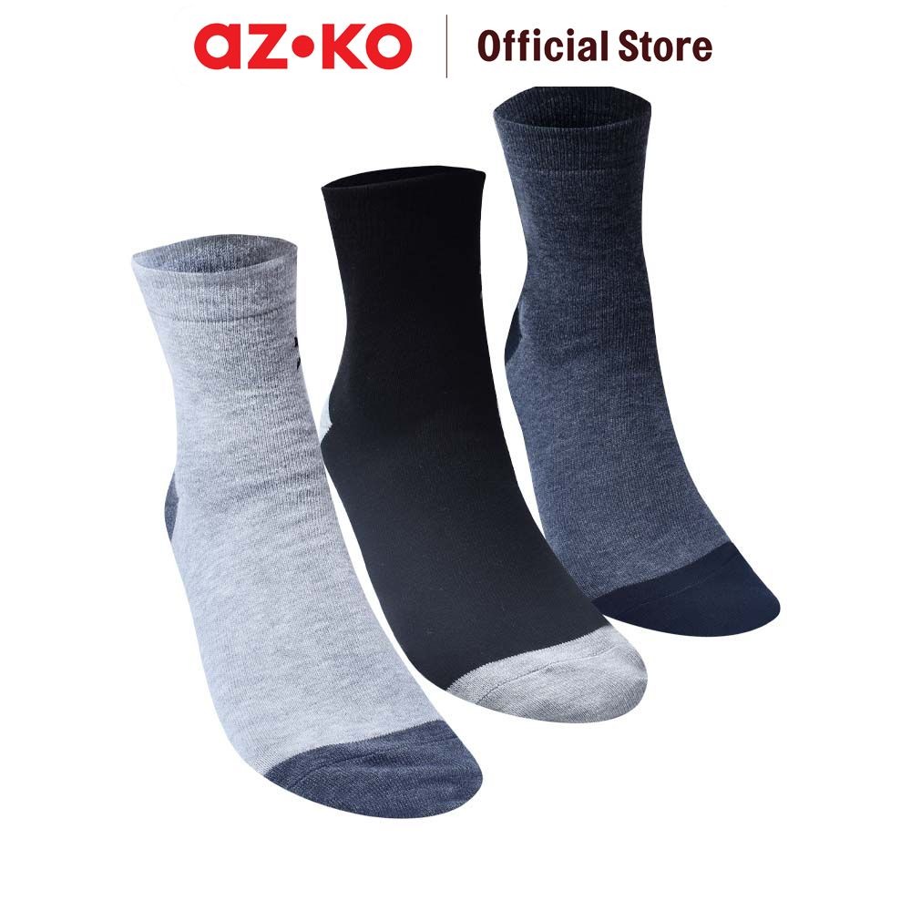 AZKO Alph Set 3 Pasang Kaus Kaki Pria Value Quarter V2 Kaos Kaki Socks Men Pelindung Kaki
