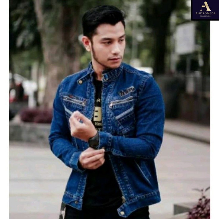 *promo*|| jaket jeans pria resleting ukuran L, XL,XXL,XXXL |  jaket denim zipper pria terbaru | jake