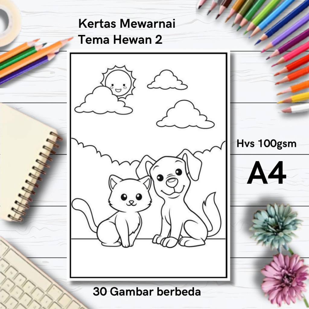 

30 Gambar Kertas mewarnai anak / Coloring / Sketa Tema Hewan 2claraa aurel