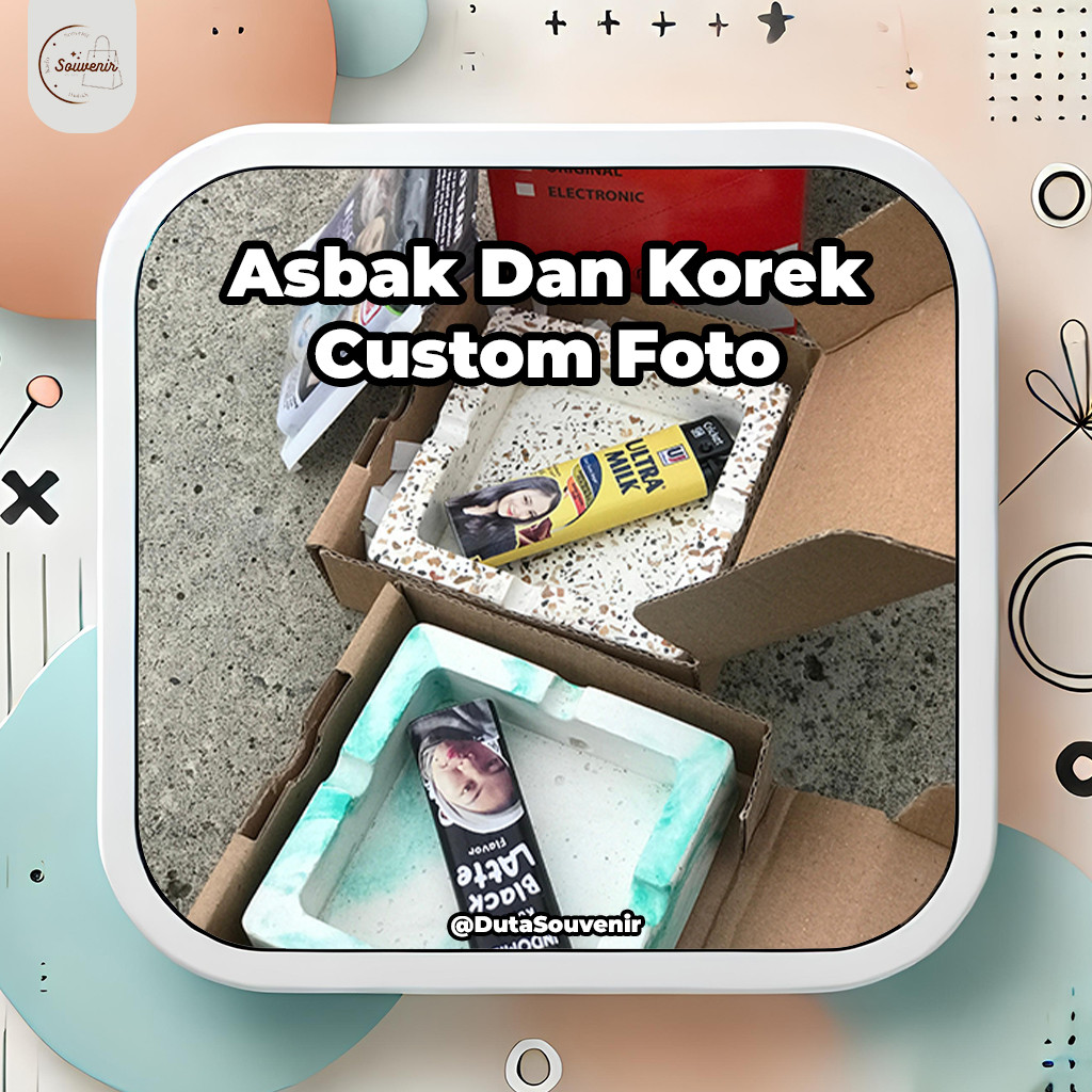 [TANPA PO] Hadiah/Souvenir Asbak dan Korek Cricket Custom Foto Viral, Tanpa Minimal Order [BISA COD]