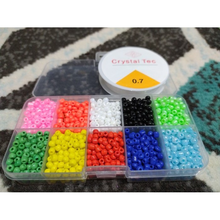 Manik2/Beads manik manik 1 set kotak/manik manik serok 1 set kotak/DIY manik 1 set aesthetic/ manik 