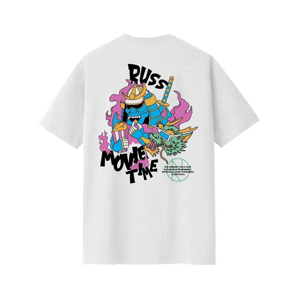 【popular】 Russ Tshirt Kaos Pria Movie Time Putih 【trend】