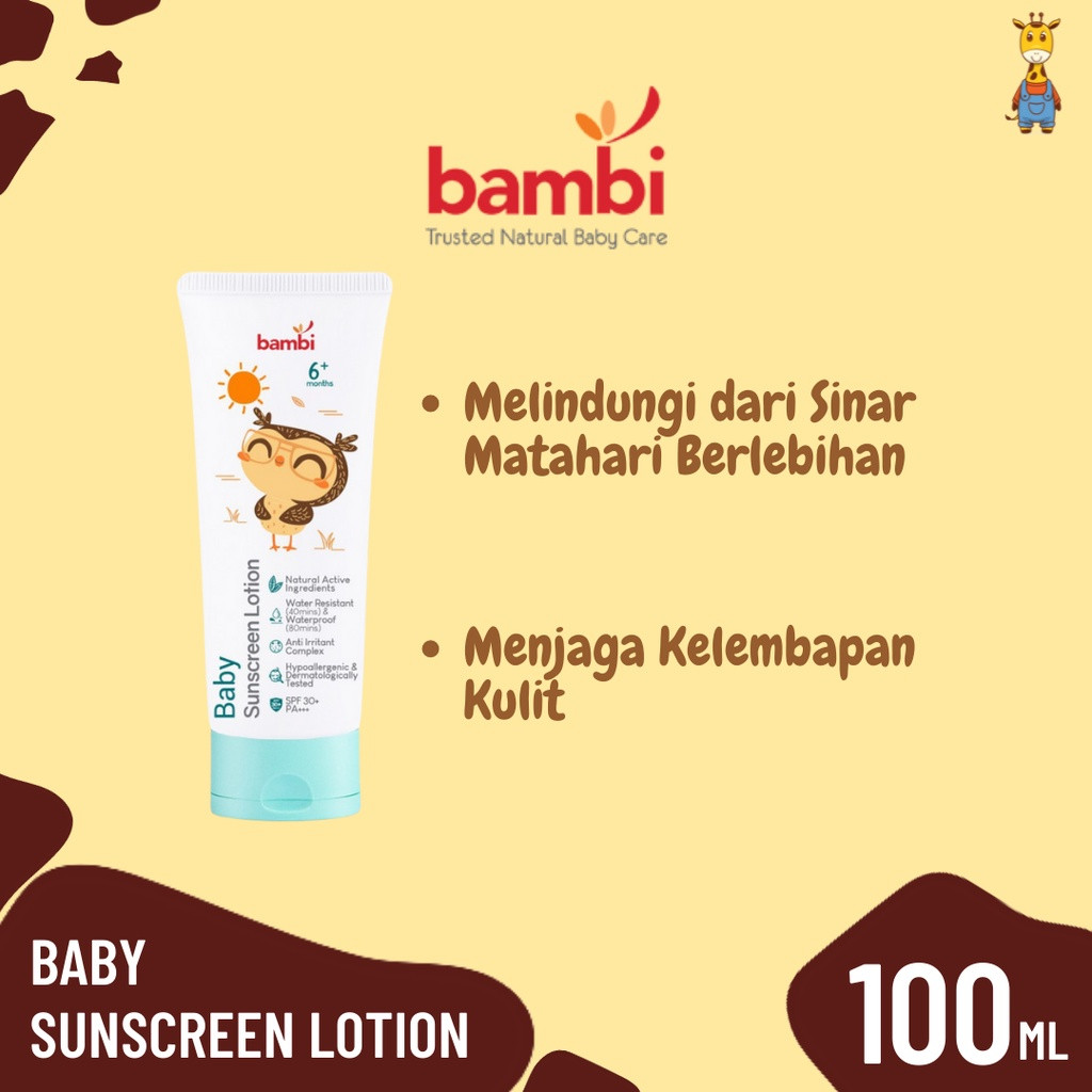 Bambi Baby Sunscreen Lotion 100ml - Sunscreen - Lotion Bayi
