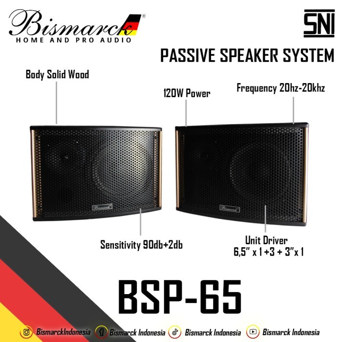 Speaker pasif 6inch Bismarck Bsp 65 original Bismarck
