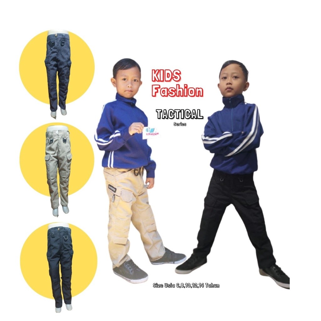 GMCSTORE.ID Celana Panjang Anak Laki Laki / Celana Panjang PDL Cargo Blek Howk PDL Anak