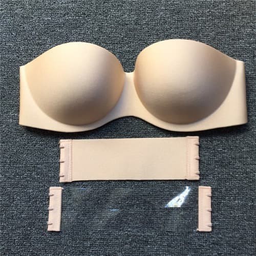 ✨LARIS✨ -Bra Push Up Double Strapless Seamless Invisible Bra Tali Transparan131 - Hitam, D38