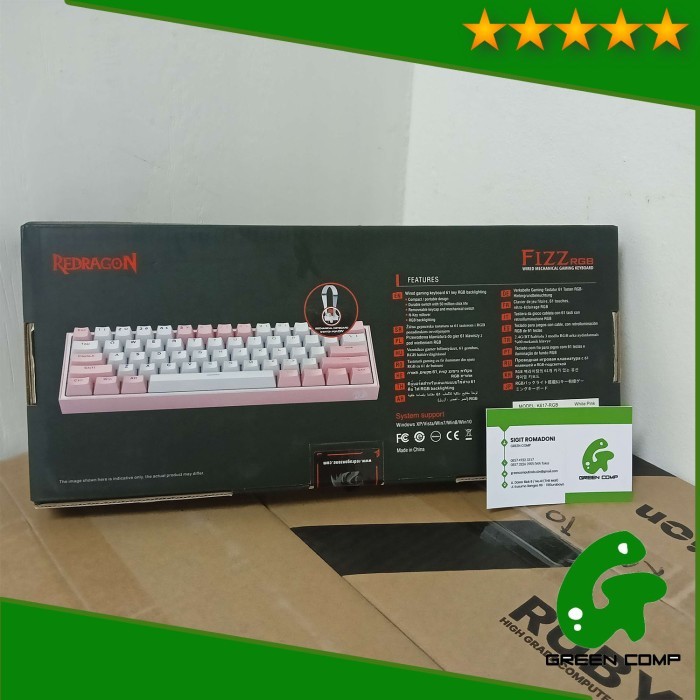 KEYBOARD GAMING REDRAGON FIZZ K617-RGB WHITE PINK