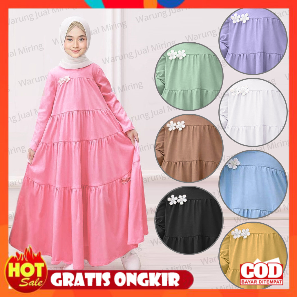 [PREMIUM ORIGINAL] Gamis Susun Dewasa & Remaja - Baju Muslim Perempuan Basic Maxi Dress Jumbo Bahan 
