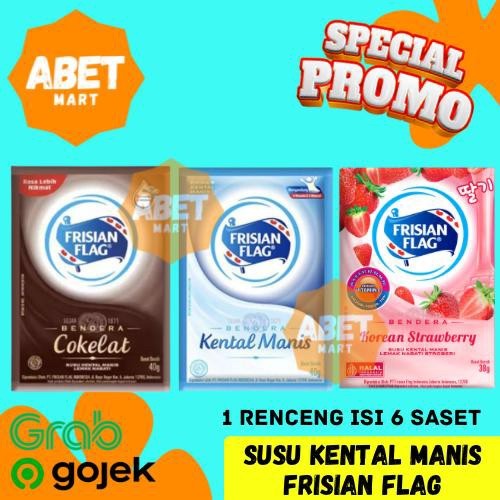 

Susu Kental Manis Frisian Flag 38gr 1 Renceng isi 6 Pcs Semua Rasa - 38 Gr Saset Cokelat Putih Stroberi SKM Pak Dus