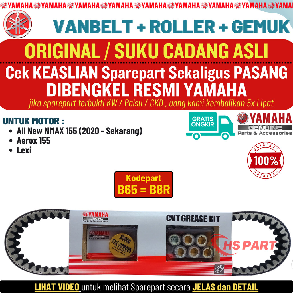 Vanbelt V belt Nmax 155 Aerox 155 Lexi 125 Ori All New NMAX Original Yamaha