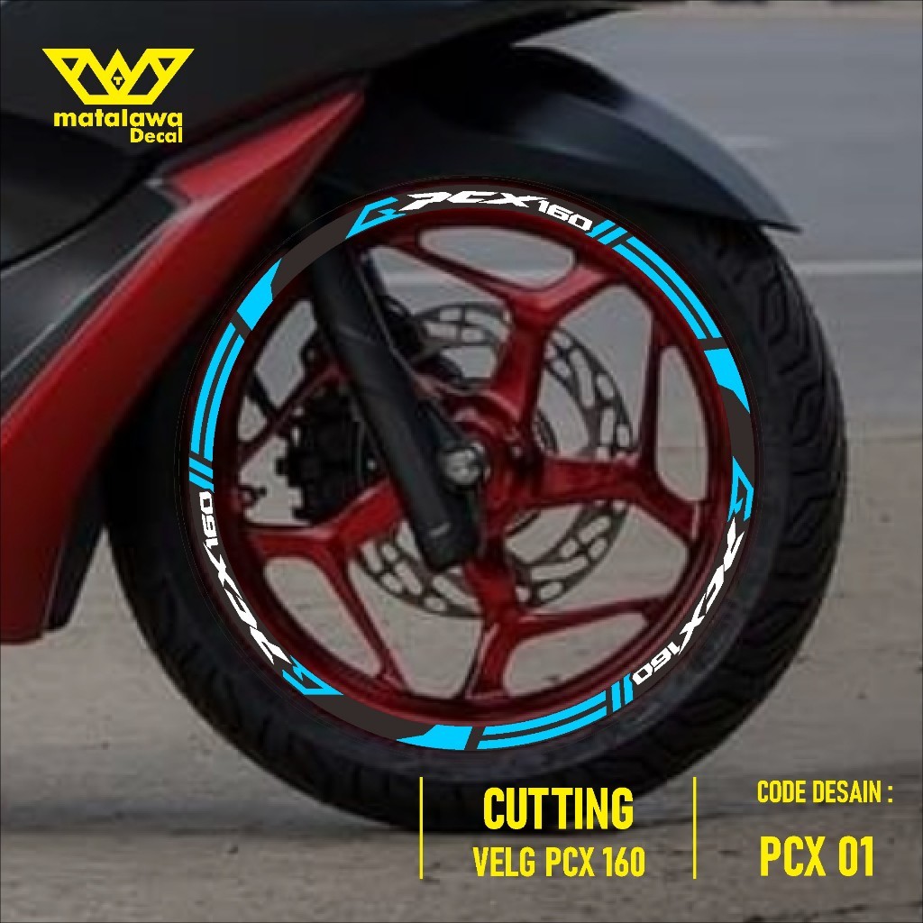 Stiker velg Motor Honda PCX 160 cc Cutting Sticker List Pelk