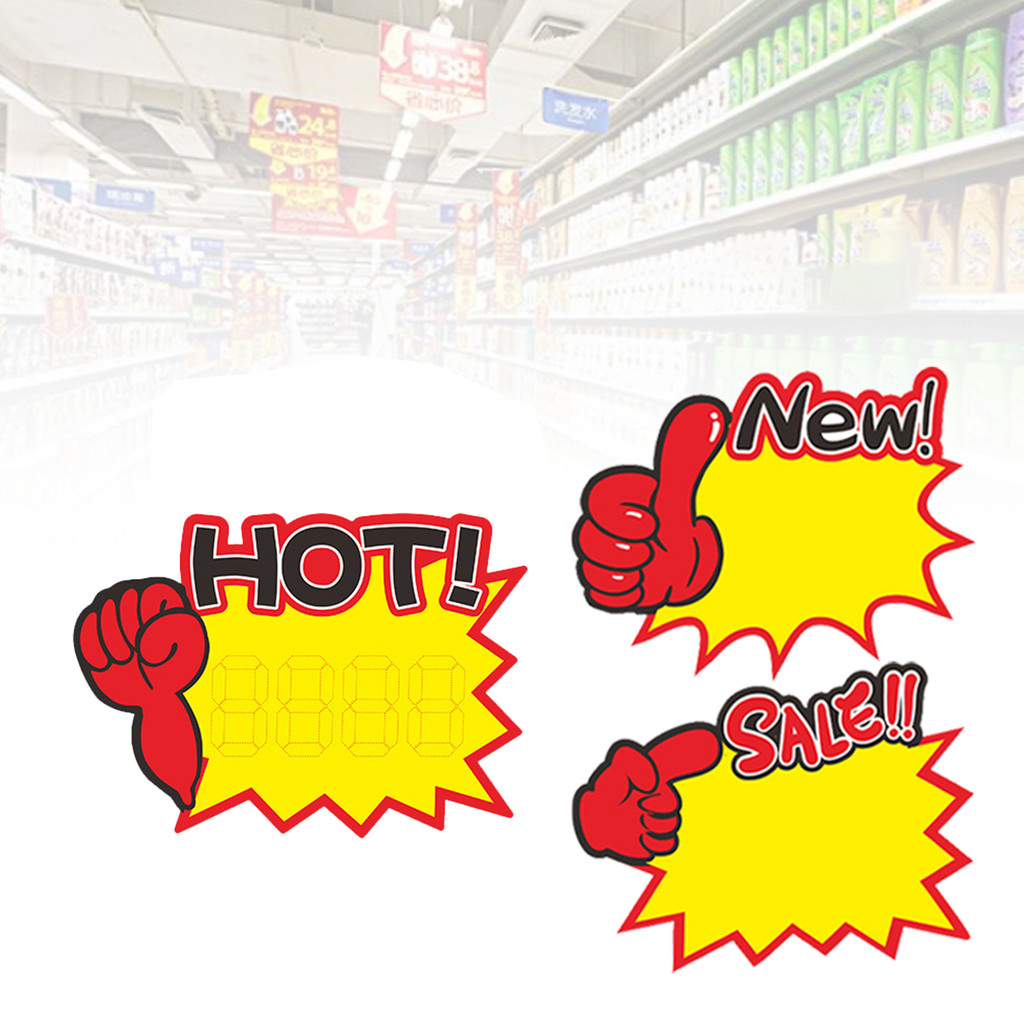 

10/30/50pcs Kertas Harga Promo label harga pop Card Price Tidak luntur Tag harga supermarket Sale Kertas Promosi