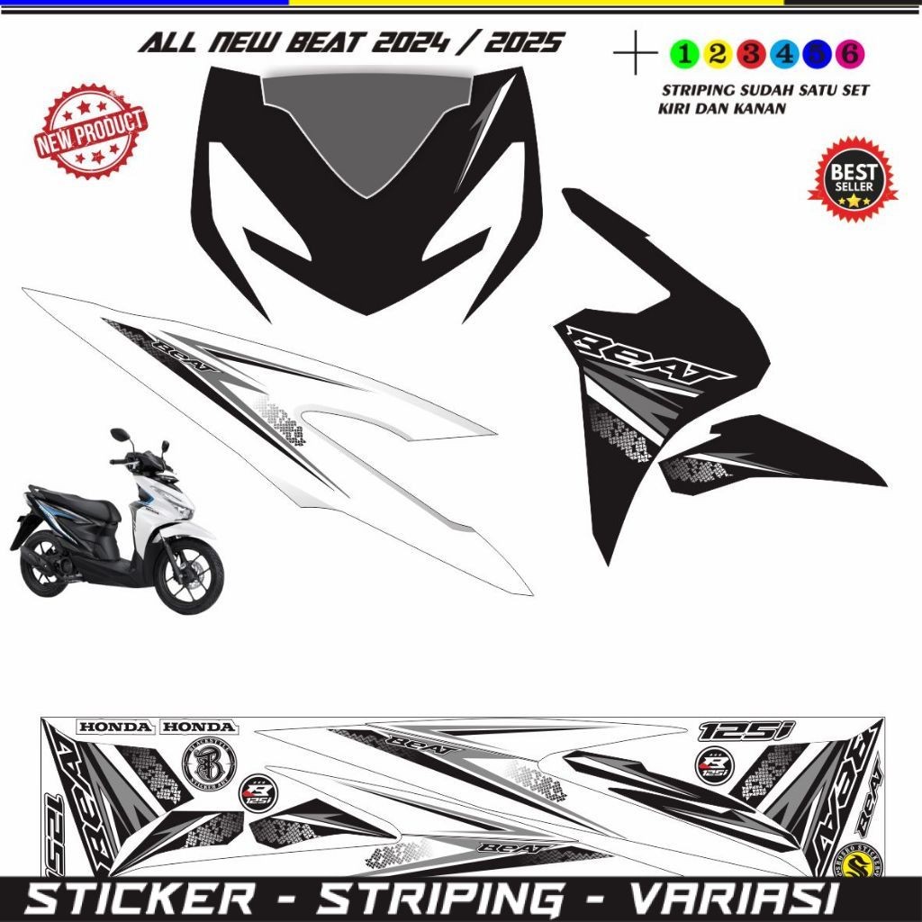 LIS STICKER STRIPING STICKER BEAT DELUXE 2024-2025 POLET VARIASI STRIPING KEREN