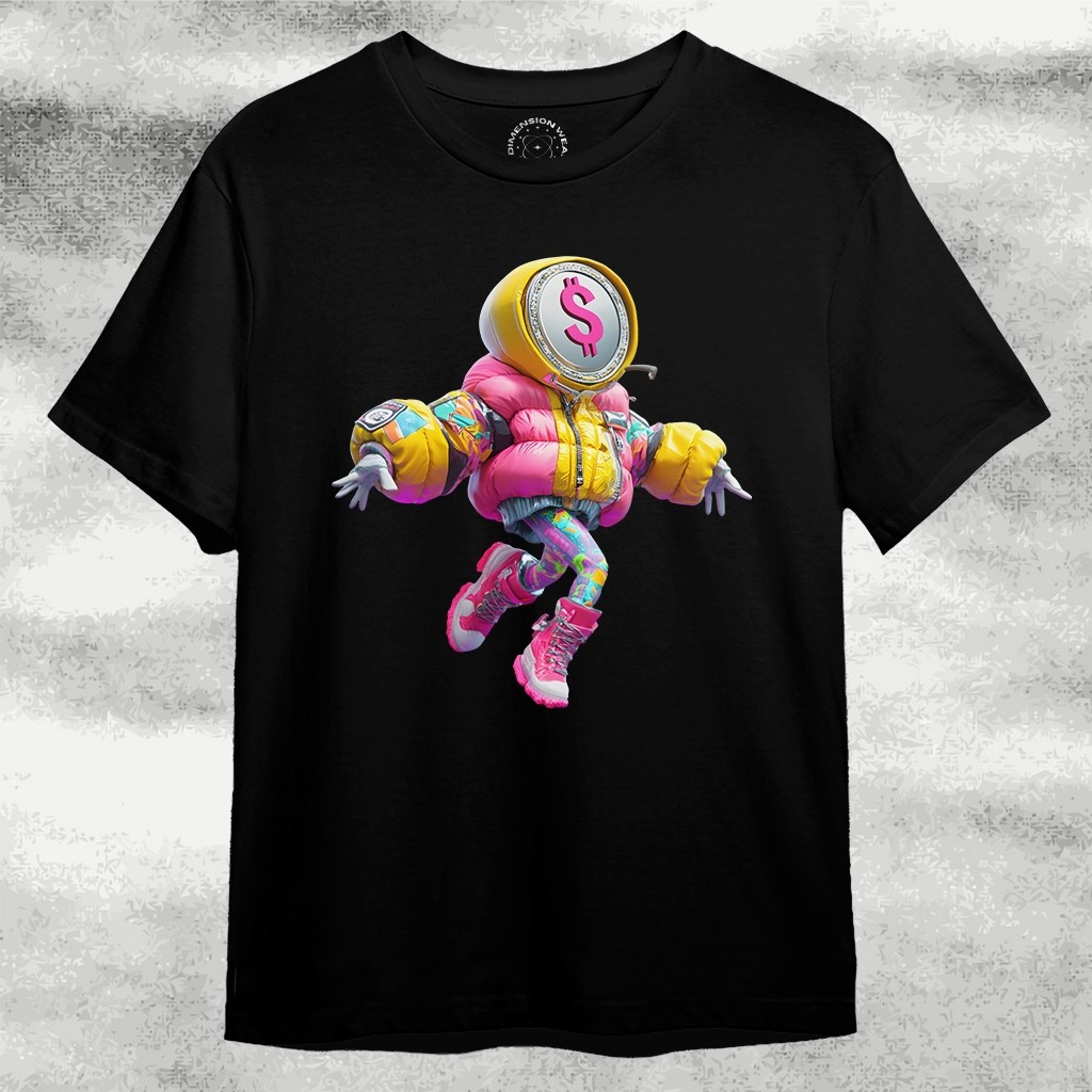 3DimensionWear - Kaos Distro Premium Original 3D Man With Dollar Face - DM0012
