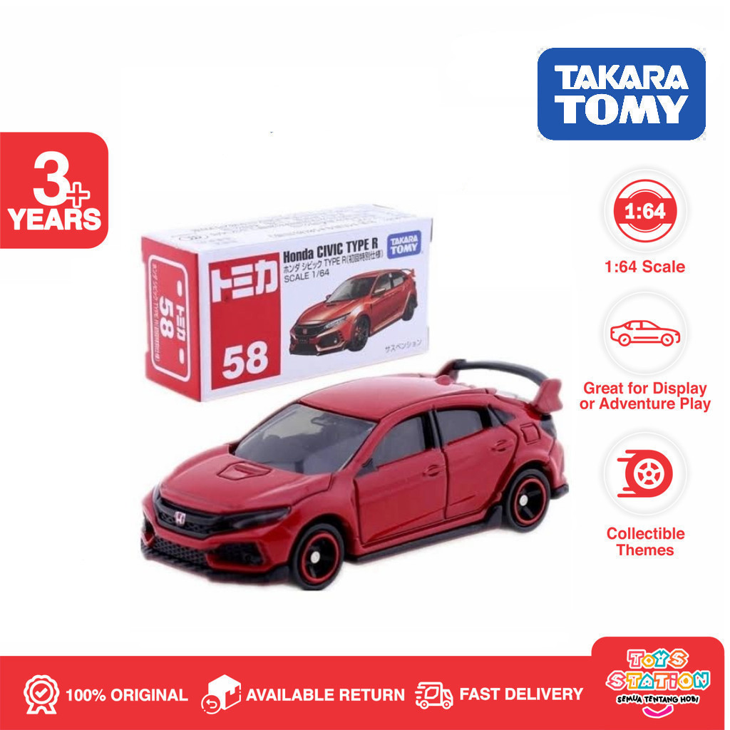Tomica 1/64 58 Honda Civic Type R Red - Toyzstatioon