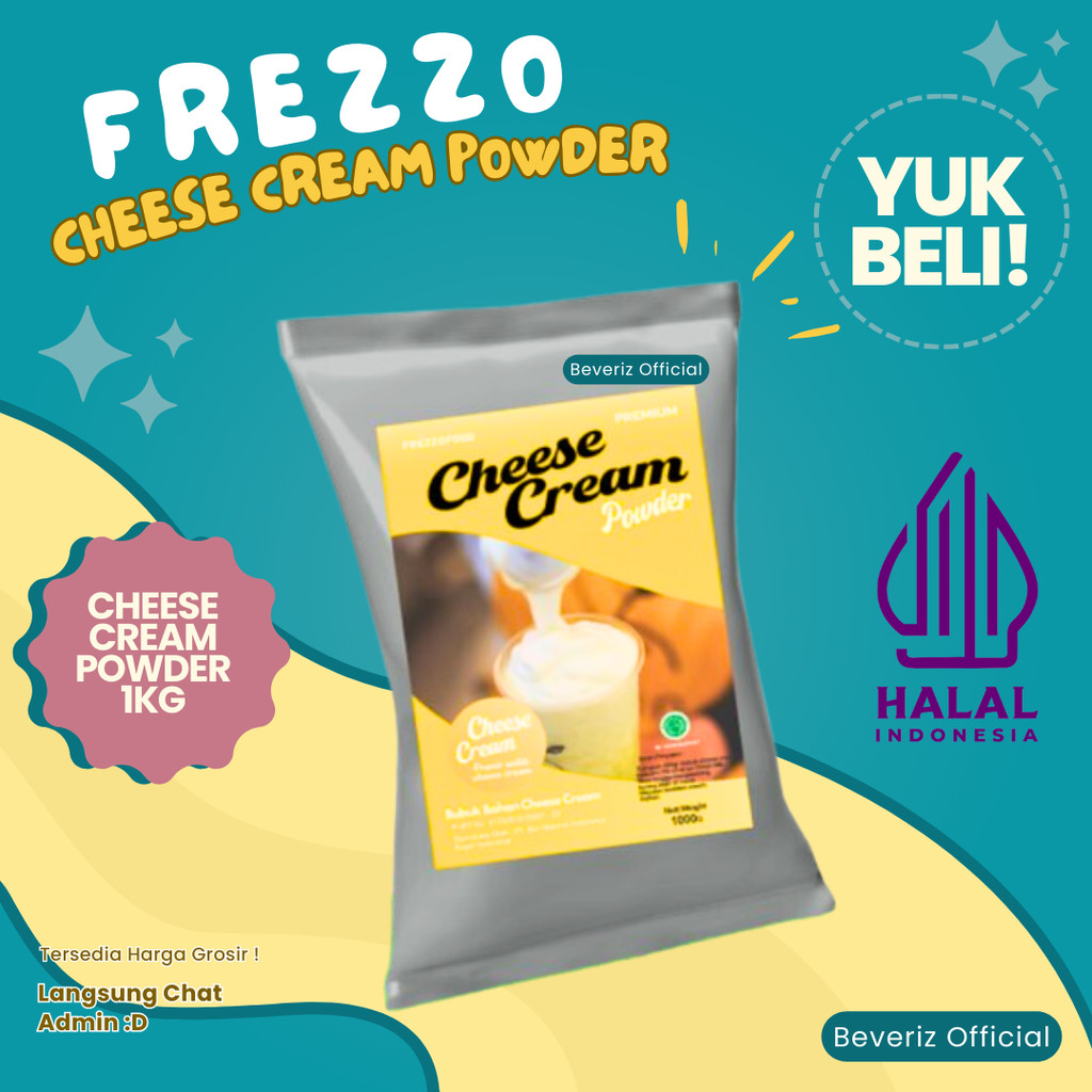 

BEVERIZ Bubuk Premium Topping CHEESE CREAM Powder 1000gram {BISA COD}{TERSEDIA HARGA GROSIR}