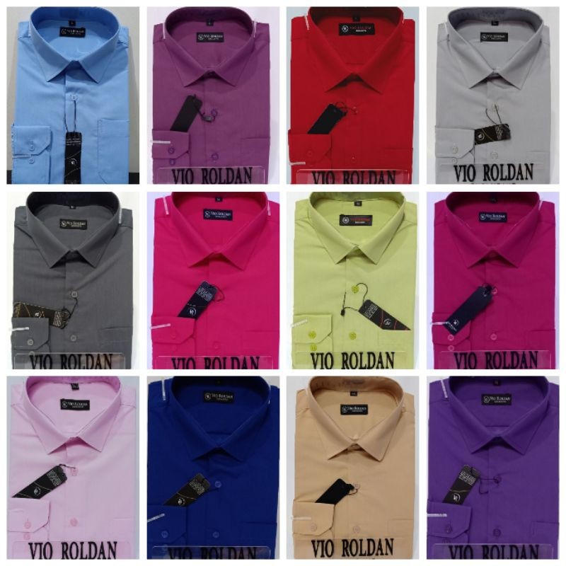 PB38SE Kemeja Vio Roldan Polos Reguler Lengan Panjang Kemeja Kerja Kemeja kantor Kemeja Formal Kemej