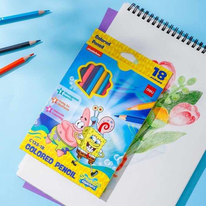 

Pensil Warna / Colored Pencil Deli EC133 Spongebob Special Edition 12 / 18 / 24 Warna