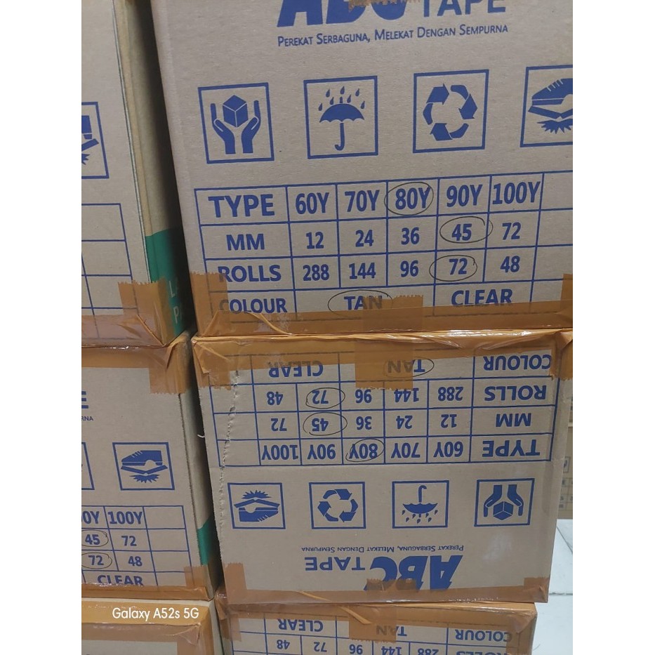 

Lakban Bening Coklat ABC Tape Perekat Serbaguna 2 Inch/45Mm x 80Yard