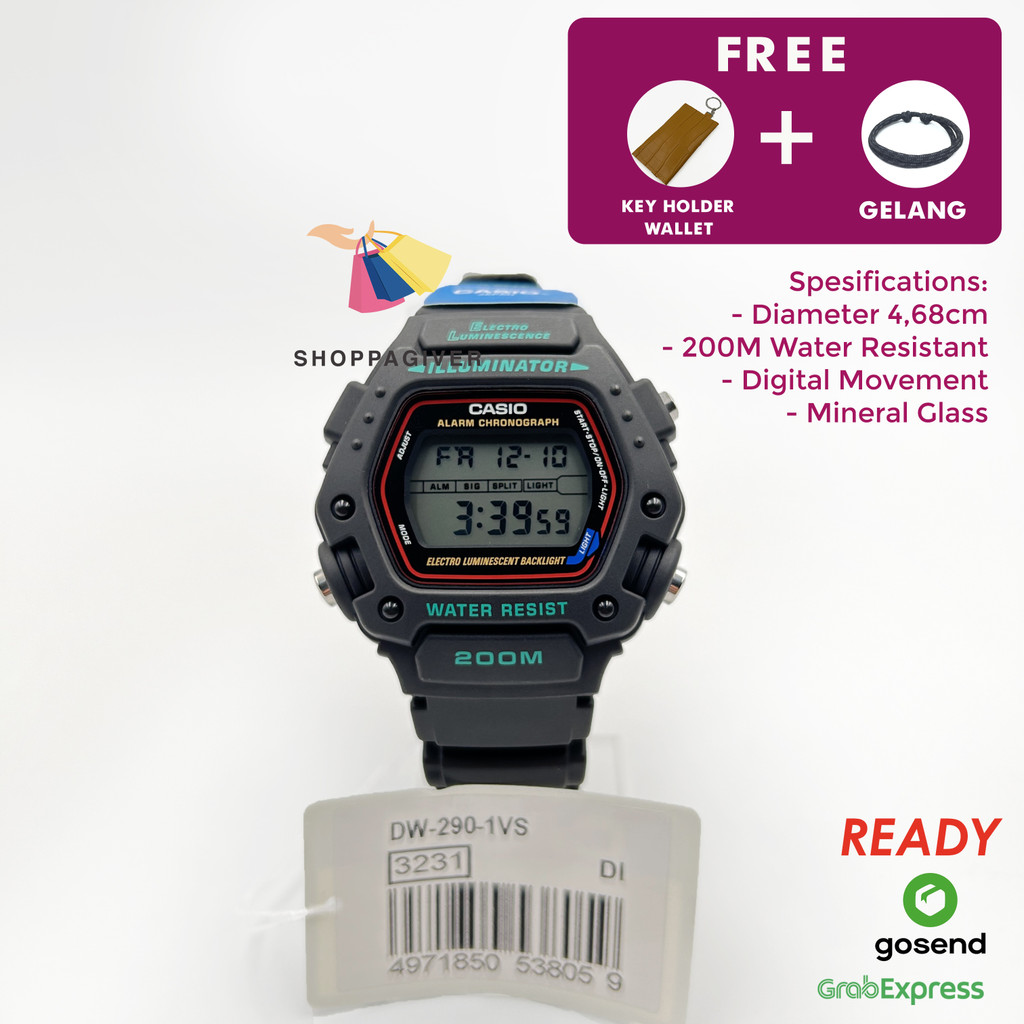 JAM TANGAN Original Casio DW-290 / DW-290-1V / DW-290-1VS "ETHAN HUNT" DIGITAL MISSION IMPOSSIBLE