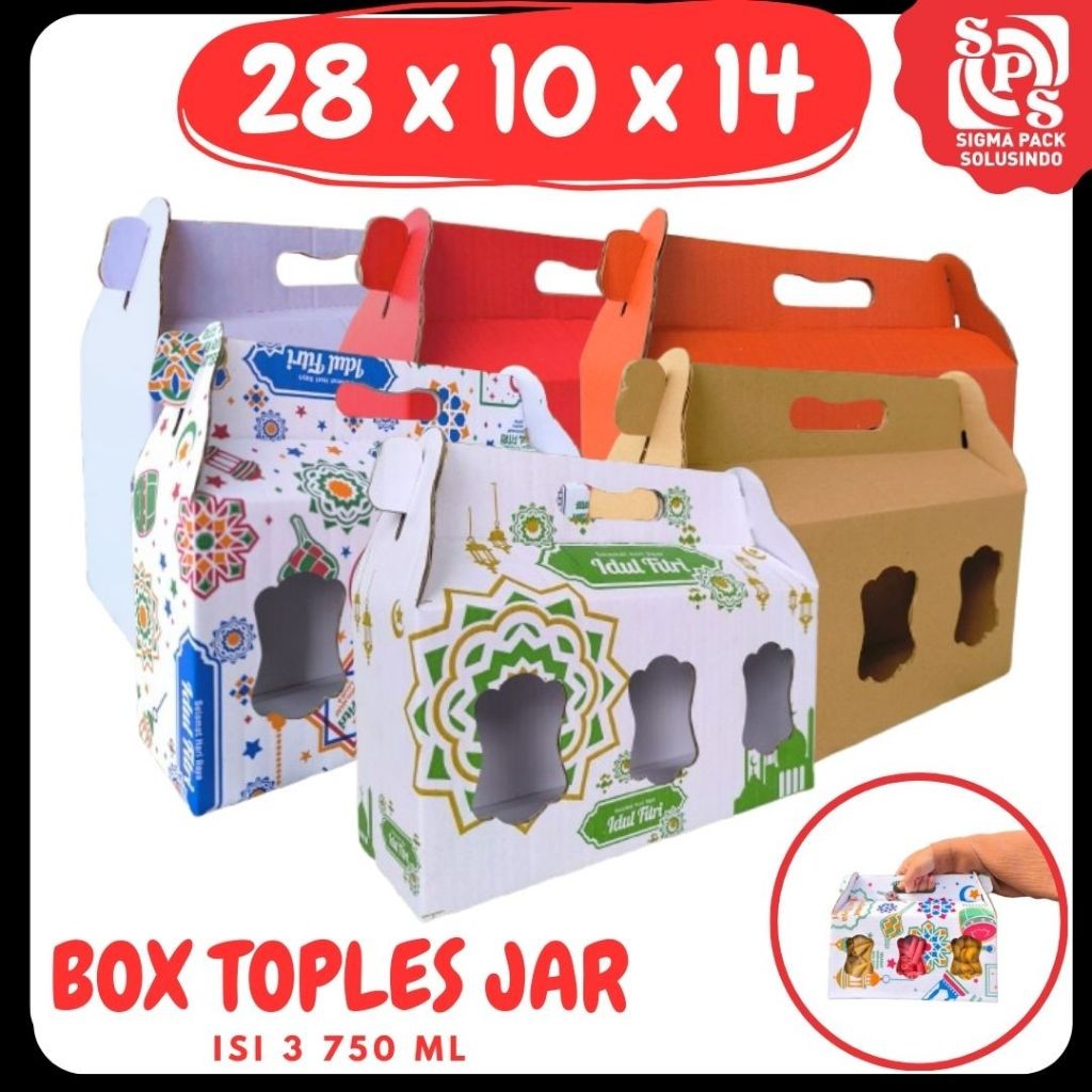 

Box Kuker jar 28x10x14 Toples Jar 750ml isi 3 Jinjing Gable Box Jar Kue Kering Gable Box Serbaguna Botol Dus Kue Kering Kemasan Madu Souvenir VICTORY JPN