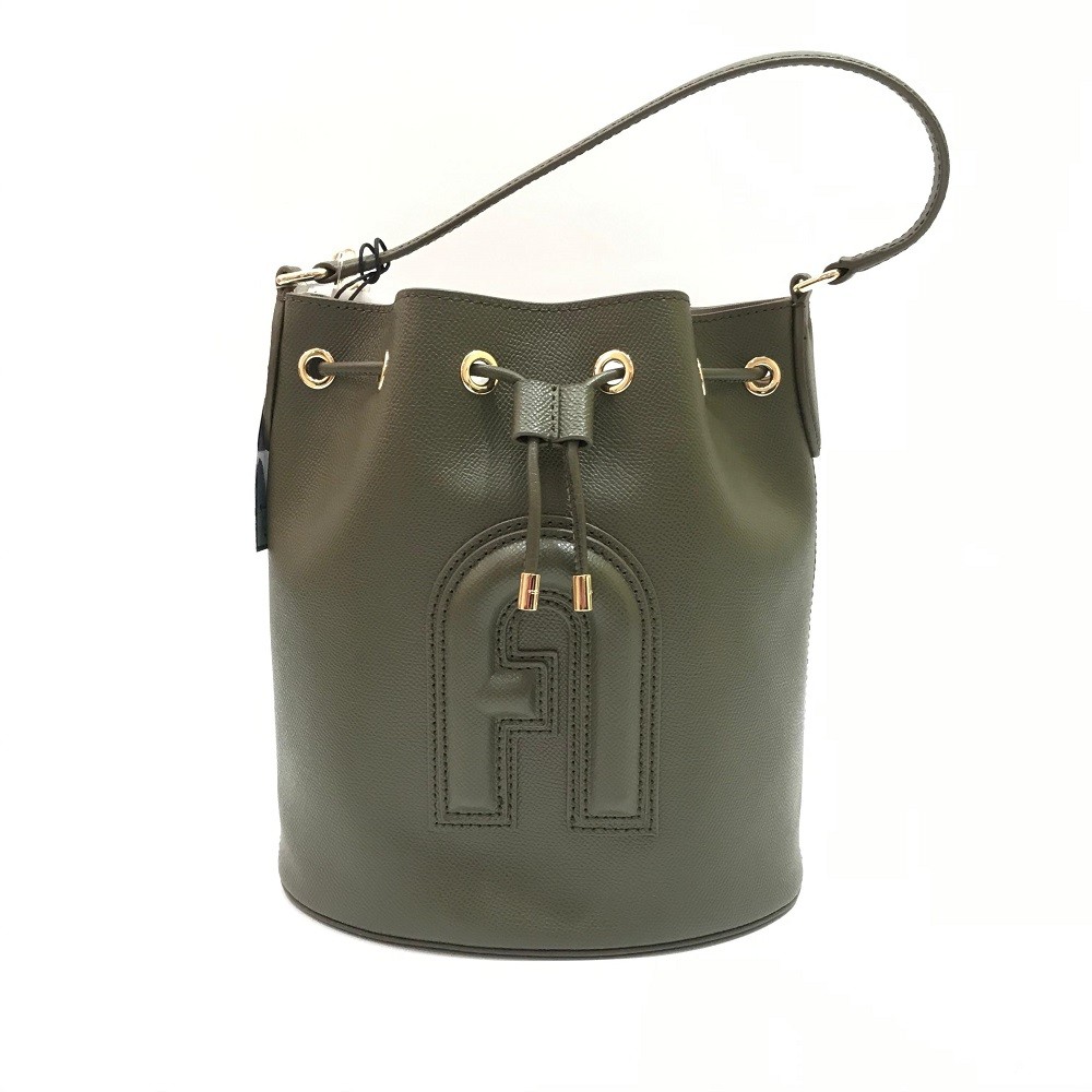 Furla Clio Medium Bucket Bag in Army