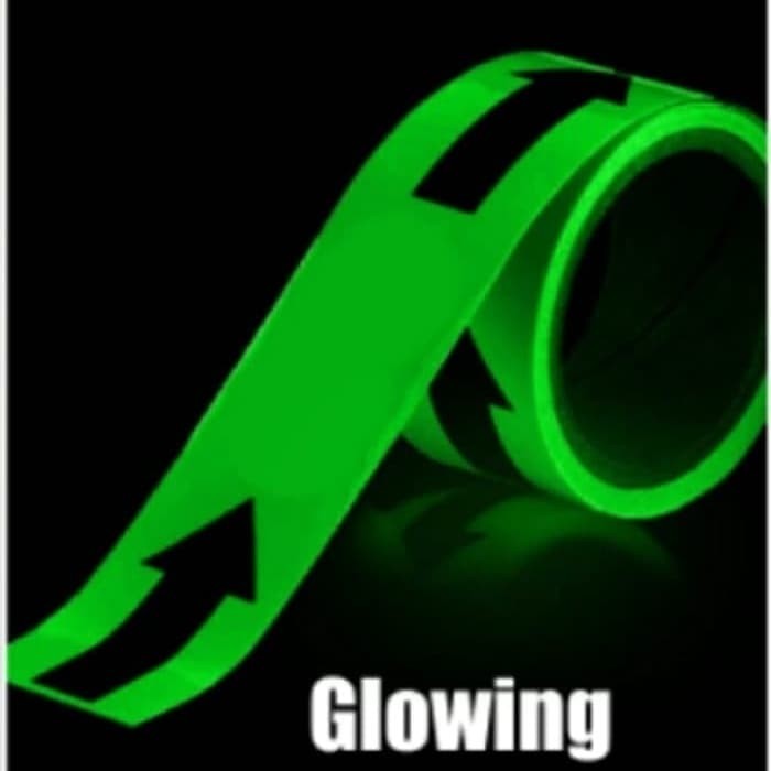 

GLOW IN THE DARK ARROW TAPE 5CMX10METER PANAH LAKBAN SELOTIP K3 RAMBU
