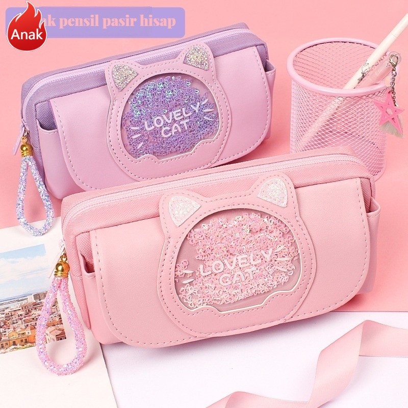 

Multifunction Pencil Case Cute Organizer Tempat Pensil Cartoon QuickSand Animal Kotak Tempat Pensil Cute Organizer -Anak-Anak