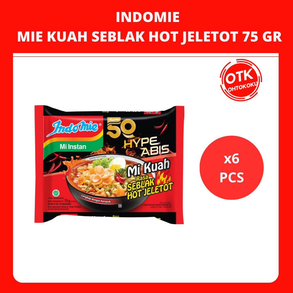 

Indomie Mi Instan Hype Habis Rasa Seblak Hot Jeletot 75 gr x 6 pcs