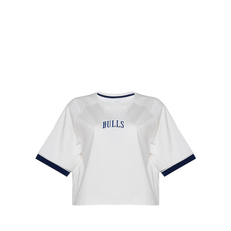 NBA Bulls Boxy Crop Raglan Women's Tee - Ivory