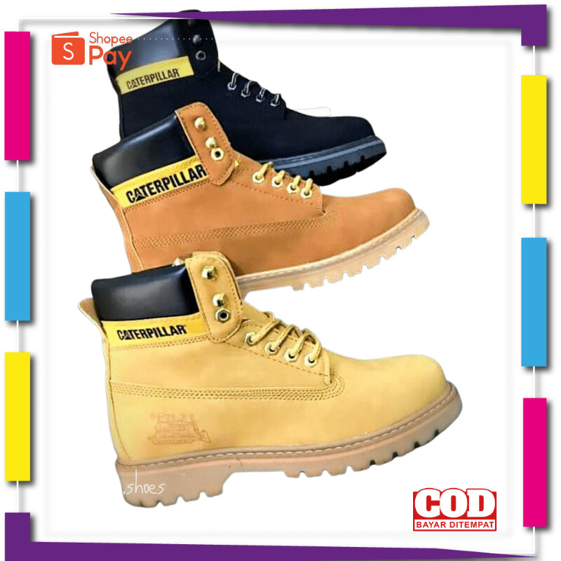 [PREMIUM ORIGINAL] Sepatu Safety Pria Boots Ujung Besi Caterpillar Boot Septi Kerja Cowok Tracking A