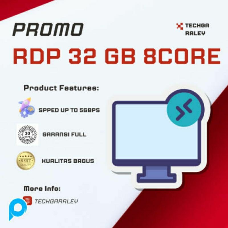 RDP Windows 32 GB RAM 8vcpu Bulanan Bergaransi