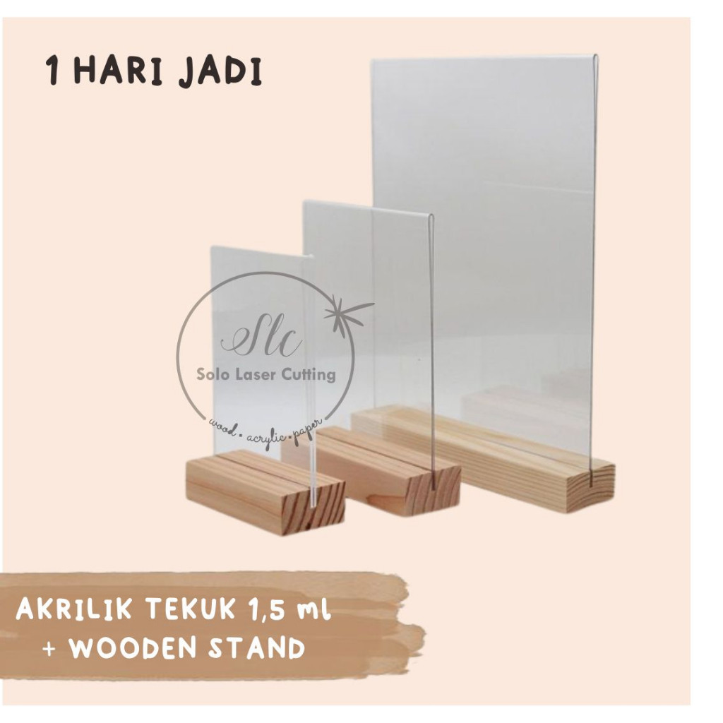 

AKRILIK TEMPAT BROSUR HOLDER STAND / QRIS STAND TEMPAT KERTAS 2 SISI TEKUK AKRILIK TEKUK + WOODEN STAND SIZE 5CM DAN 10CM