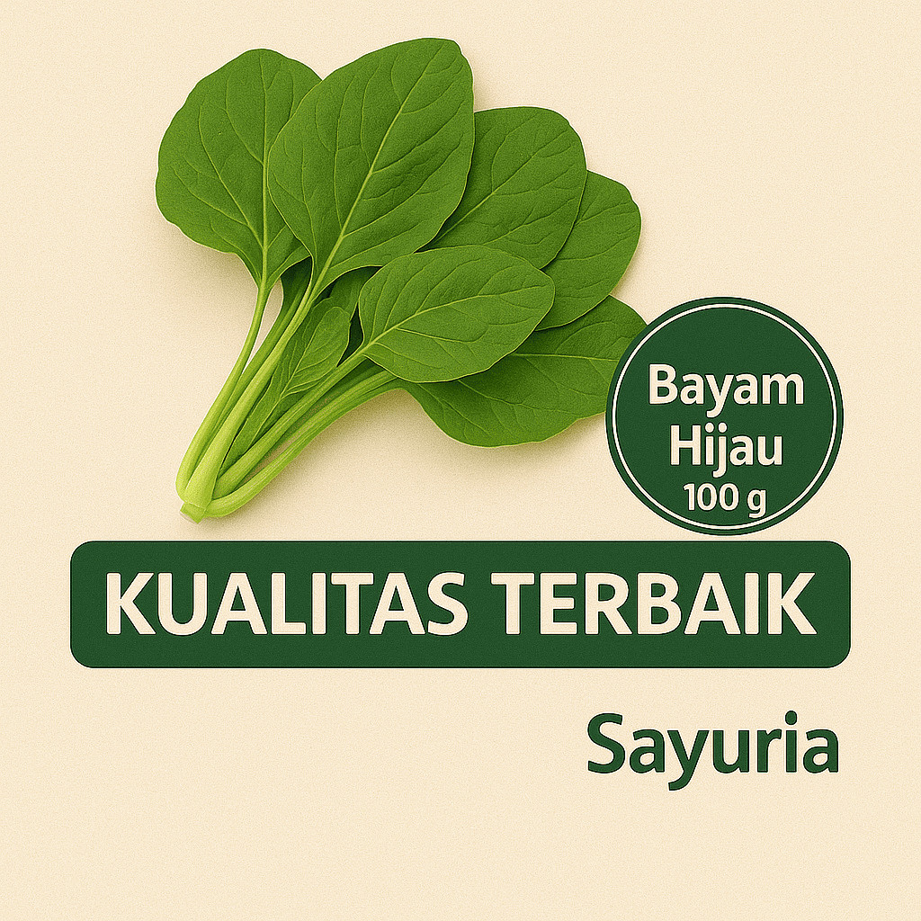 

Sayuria – Bayam Hijau Segar 250gram | Daun Segar Kaya Zat Besi, Cocok untuk MPASI & Sayur Bening