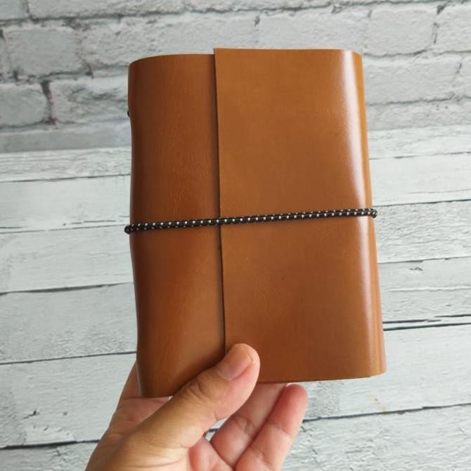 

TERLARIS! LEATHER COVER NOTEBOOK BULLET JOURNAL (3 BUKU) ukuran A5 A6 KULIT ASLI - Uk. A5 + 3 BUKU