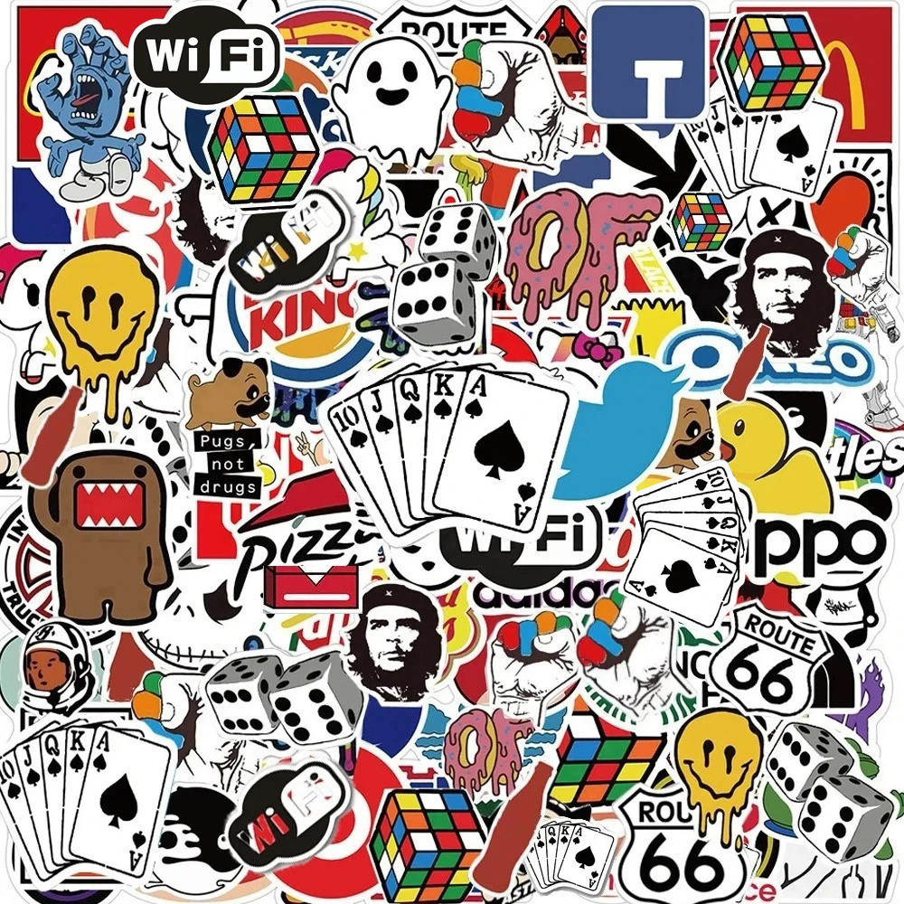 

10/30/50/100PCS Cool Fashion Brand Logo Stickers Aesthetic Skateboard Laptop Motorcycle Phone Car Graffiti Sticker Decal Kid Toy