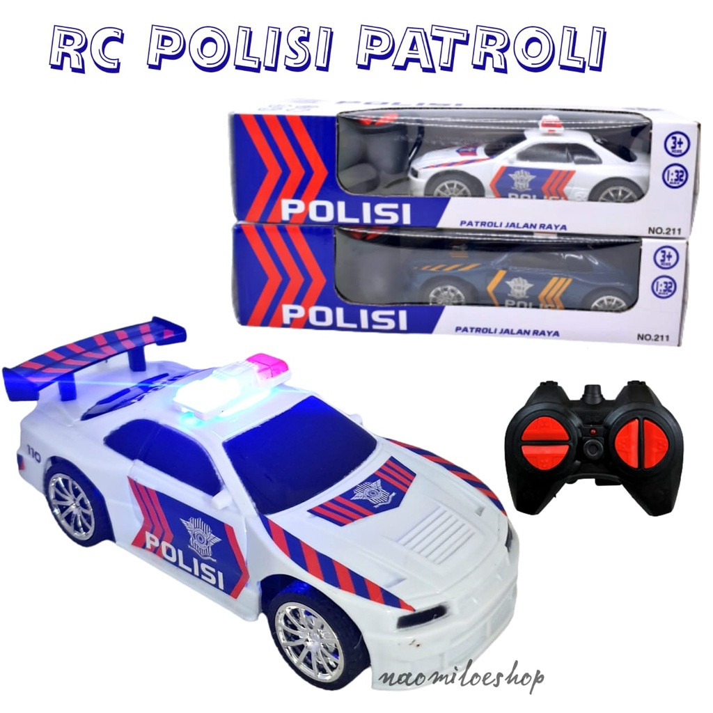 CAMBERUS_SHOP  RC POLISI PATROLI Mainan Anak Mobil Sedan Police Remote Control 211 MOBIL BALAP LAMPU