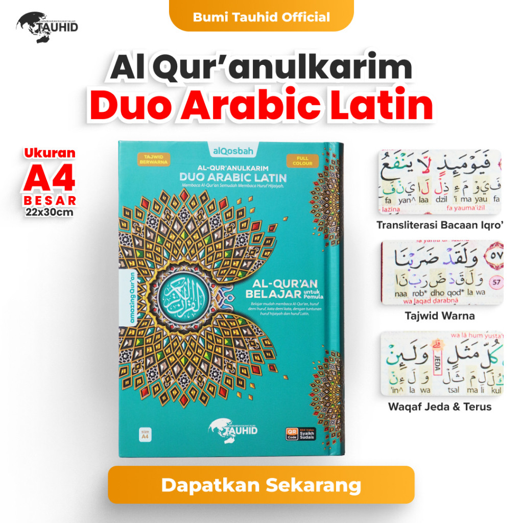 Alquran Duo Arabic A4 Alquran Terjemahan dan Tajwid Alquran Besar Alquran A4
