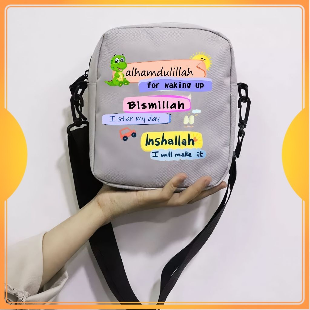 RKS Tas Selempang Mengaji Anak Lak-laki dan Perempuan Motif Alhamdulillah Fashion Kids A5 69