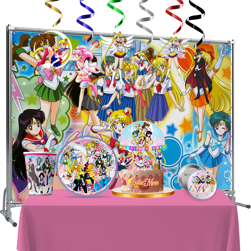 

MINISO Sailor Moon Birthday Party Decorations Balloons Gift Bags Tableware Party Supplies Kids Birthday Party Favors Baby Shower