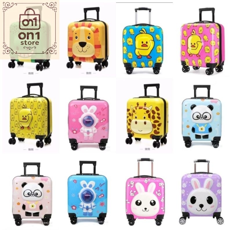 Koper Anak Murah / Tas Koper Bagasi Anak Troli Roda 4 Ukuran 18 Inch