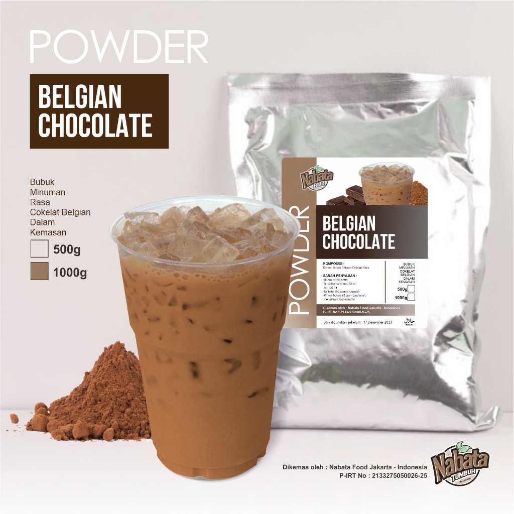 

Bubuk Minuman Coklat Belgian 1 kg Cokelat Chocolate Nabata Food 1000 g