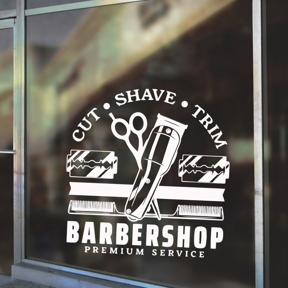 Stiker Dinding Barber Shop Salon Custom  barbershop Home Decor Wall Stickers For Rooms Decoration
