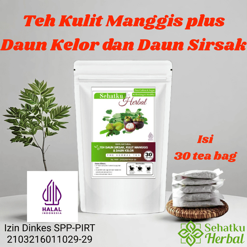 

SEHATKUHERBAL TEH CELUP KULIT MANGGIS + SIRSAK + KELOR ANTIKANKER ANTIOKSIDAN TINGGI ISI 30 TEA BAG